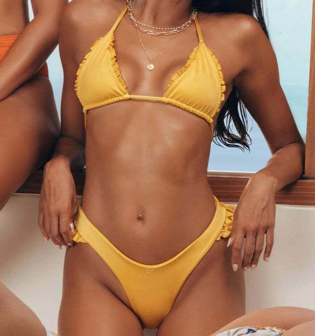BSWS-TB130 Ruffle Triangle Bikini by Bali Swim