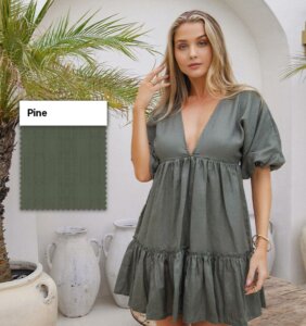 Pine in BS Linen 14 fabric in Bali Swim