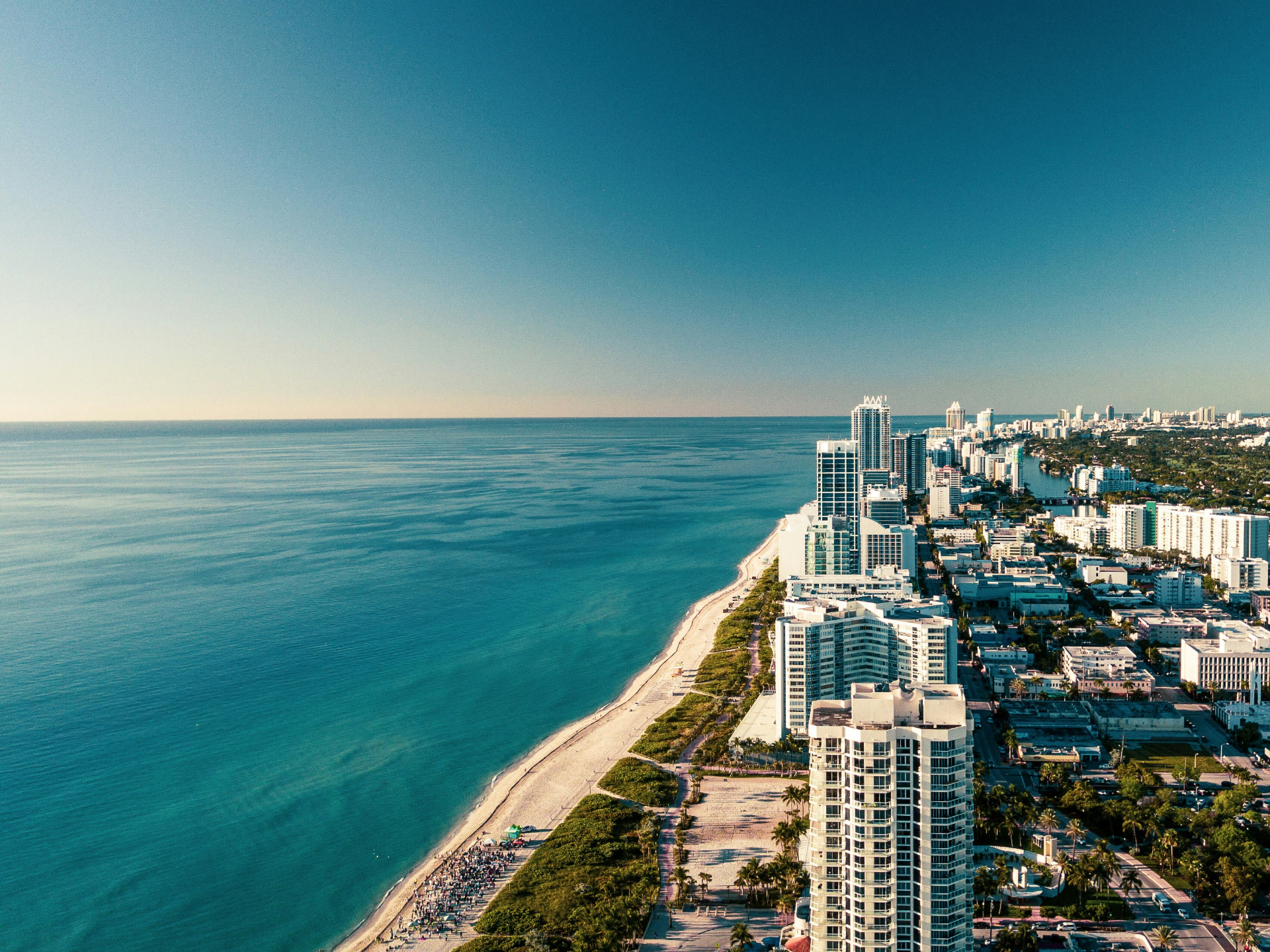 Coastal city and beach in the United States