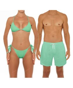 Newest Couple's Swim Collection BSWS-TB38 & BSMS-S11 in Spirulina & Relais by Bali Swim