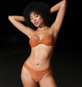 Merah Bata Lurex Luna Fabric by Bali Swim